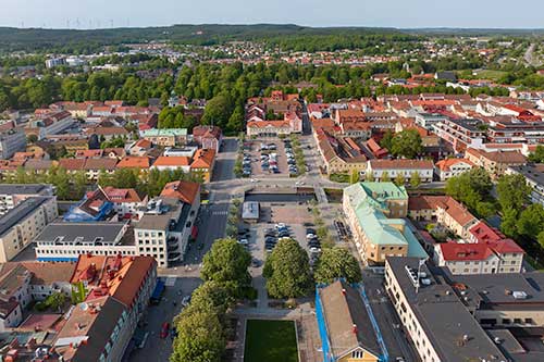 Flygfoto över Alingsås