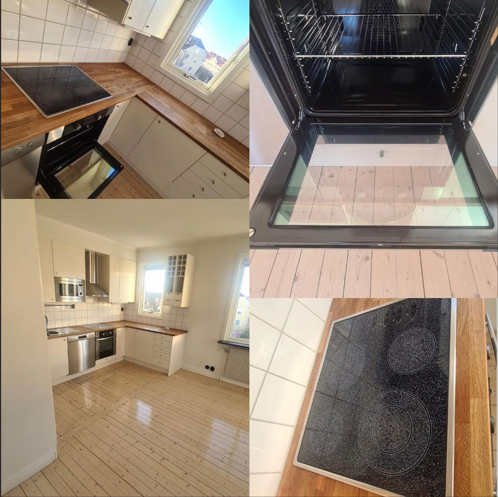 Montage av köksstädning