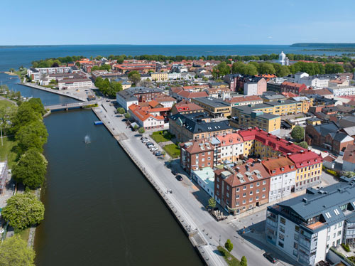Ett flygfoto över Vänersborg
