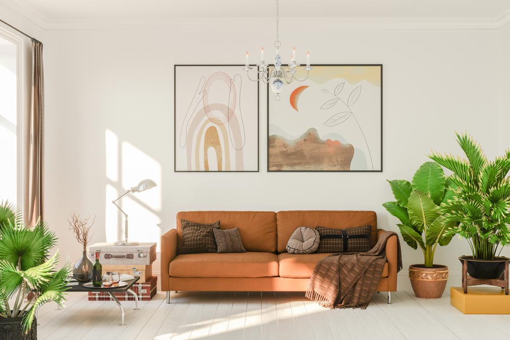 Vardagsrum i boho stil